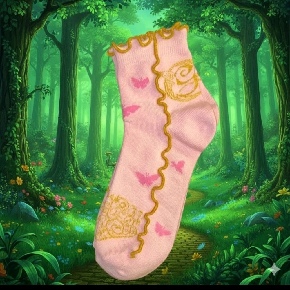 Wicked Socks Pink and Gold
